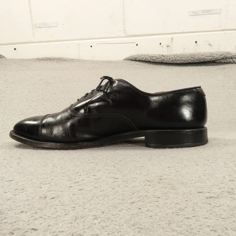 Allen Edmonds Mens 9.5 D Fifth Avenue Black Cap Toe Leather Oxford Shoes 5705